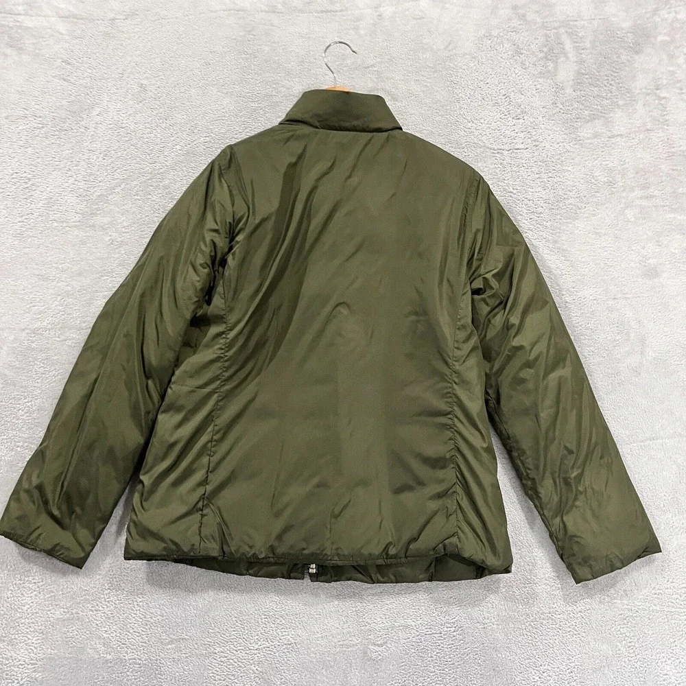Lands End Goose Down Jacket‎ S 6-8 Coat Reversible Quilted Parka Puffer